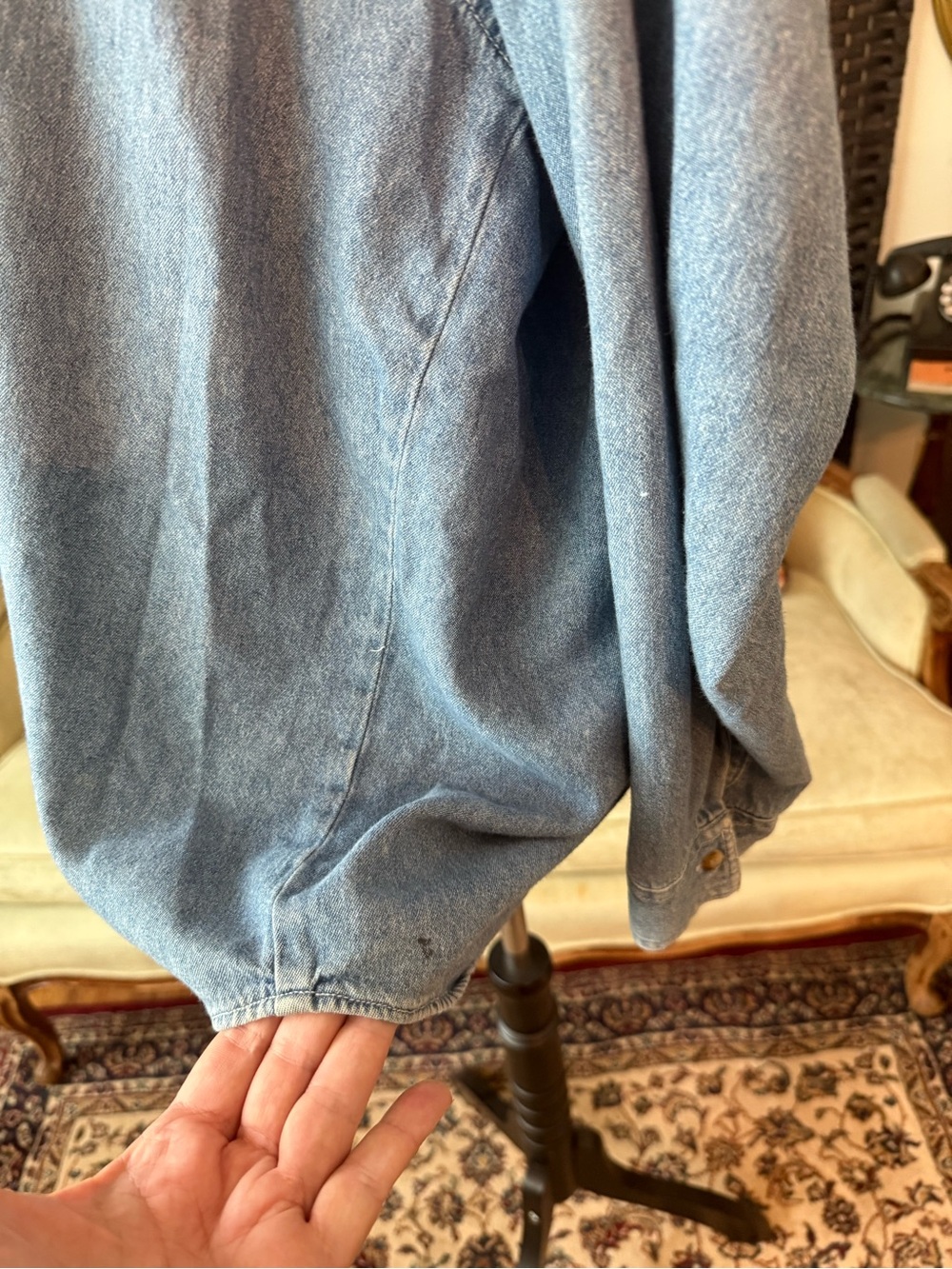 🌈🦁 Vintage Carolina Colours Noah’s Ark Embroidered Denim Shirt XL - Picture 11 of 12